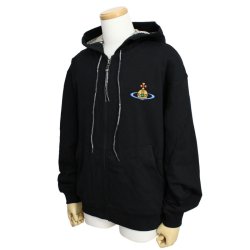 画像1: VIVIENNE WESTWOOD ヴィヴィアンウエストウッド 2I010001-J006O-N401 RUGGED ZIP HOODIE スウェットパーカー フーディ メンズ #XS