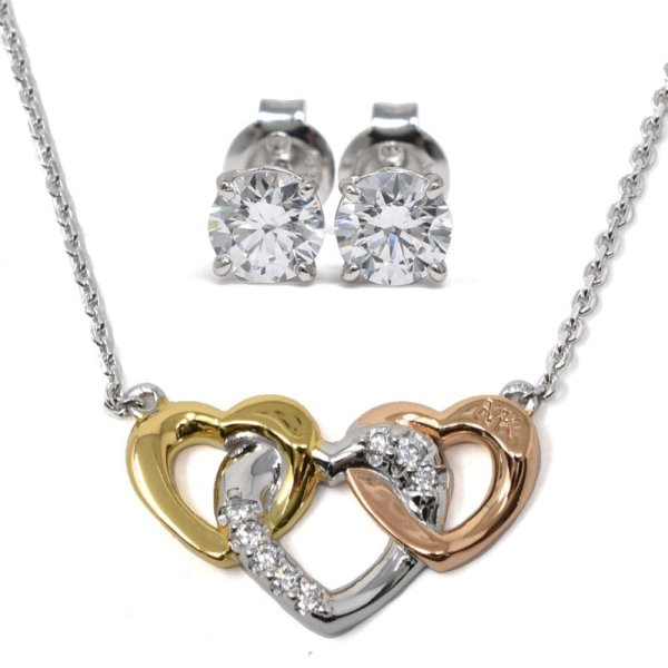 画像1: MICHAEL KORS マイケルコース MKC1362AN998 HEART TRIO SET ネックレス ネック ピアス セット レディース (1)