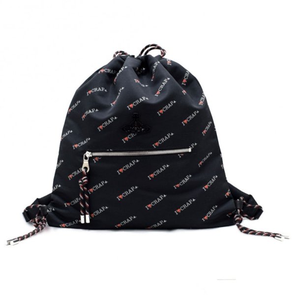 画像1: Vivienne Westwood ヴィヴィアン ウエストウッド 43010031-11021-N301 BLACK バックパック デイパック リュック Hilary Drawstring Rucksack レディース (1)