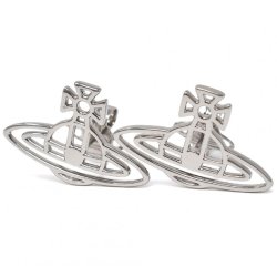 画像1: Vivienne Westwood ヴィヴィアン ウエストウッド 62010208-02W003 THIN LINES FLAT ORB EARRINGS ピアス レディース