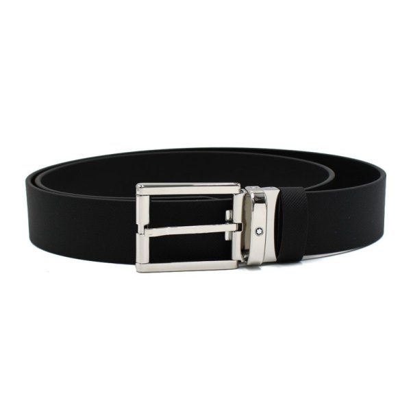 画像1: MONTBLANC モンブラン MB126028 BELT ベルト ローラーディテール付きレクタンギュラー メンズ (1)