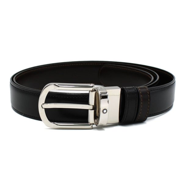 画像1: MONTBLANC モンブラン MB111080 BELT ベルト 回転式バックル リバーシブル ホースシューバックル メンズ (1)