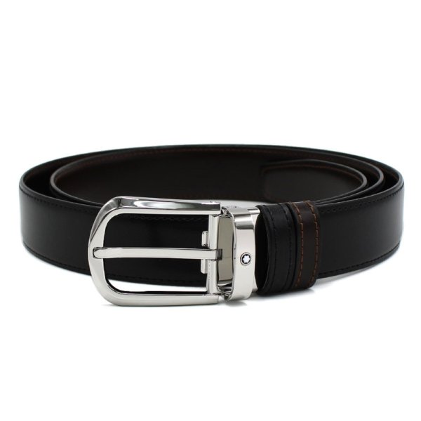 画像1: MONTBLANC モンブラン MB114412 BELT ベルト リバーシブル ホースシューバックル メンズ (1)