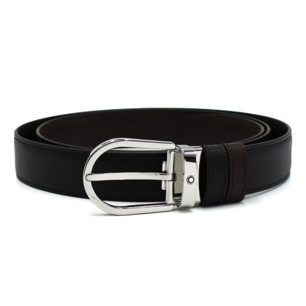 画像1: MONTBLANC モンブラン MB113834 BELT ベルト リバーシブル ホースシューバックル メンズ (1)