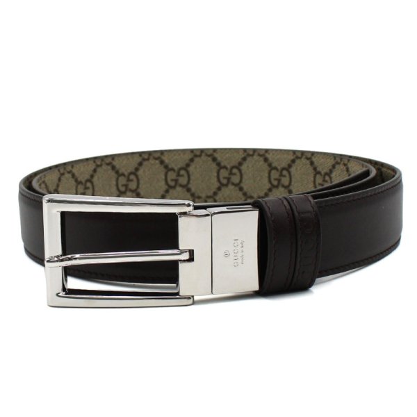 画像1: GUCCI グッチ 771105 BTTAN 2158 BELT ベルト リバーシブル 回転バックル GGスプリーム キャンバス メンズ #100 (1)