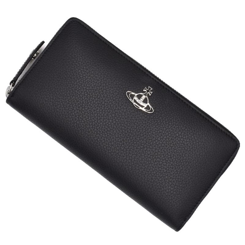 画像1: Vivienne Westwood ヴィヴィアン ウエストウッド 51050022-L001J-N401 長財布 GRAIN LEATHER ZIP ROUND WALLET レディース